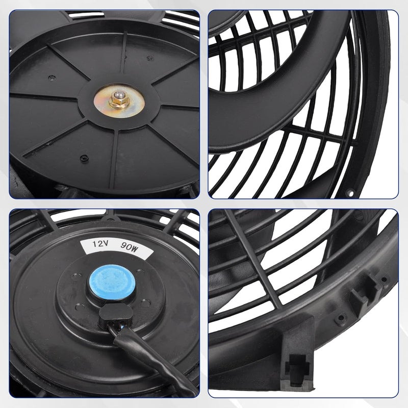 SSN 14 Inch Electric Radiator Cooling Fan Mount Kit, Push Pull Electric Radiator Universal Slim Fan with 12V 90W Mount Kit Black - Image 2